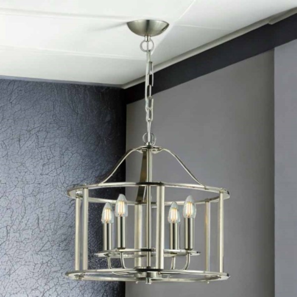 (image for) 4 Light Lantern - Satin Nickel finish